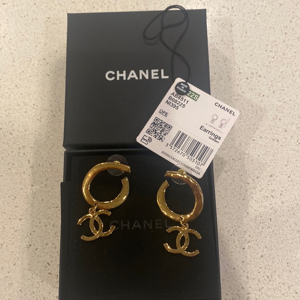 New Chanel Golden Drop Earrings